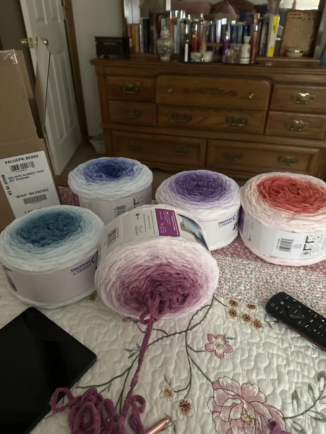 Bernat Blanket Perfect Phasing Decken-Garn Bundle Bliss Chenille