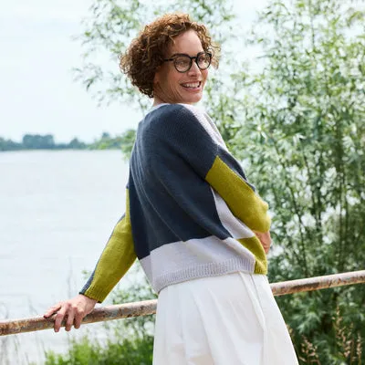 Rosy Green Wool Forest Crossing Strickanleitung Cardigan Colorblock
