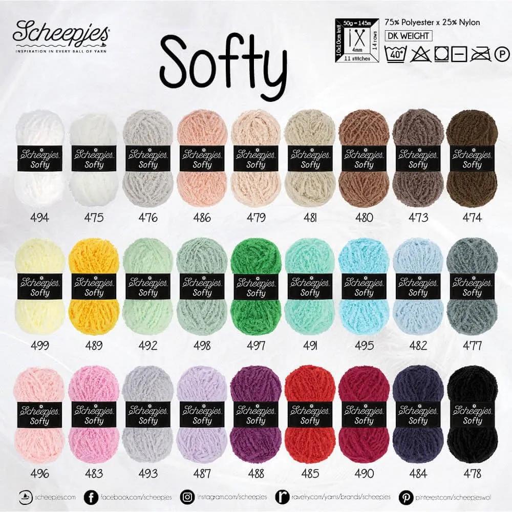 Scheepjes Softy 478 Schwarz Flauschgarn 1x50g Polyester