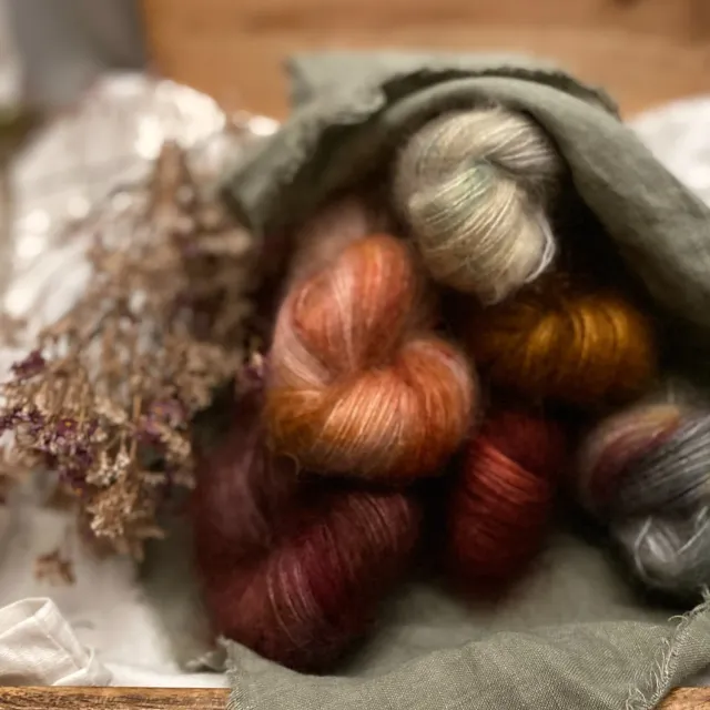 Feliz y Punto Minis-Set Wolle handgefärbt Wunschfarbe