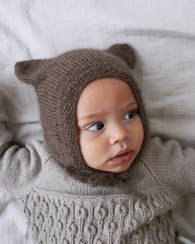 Knitting for Olive Baby Bear Bonnet Strickanleitung Deutsch Ohren