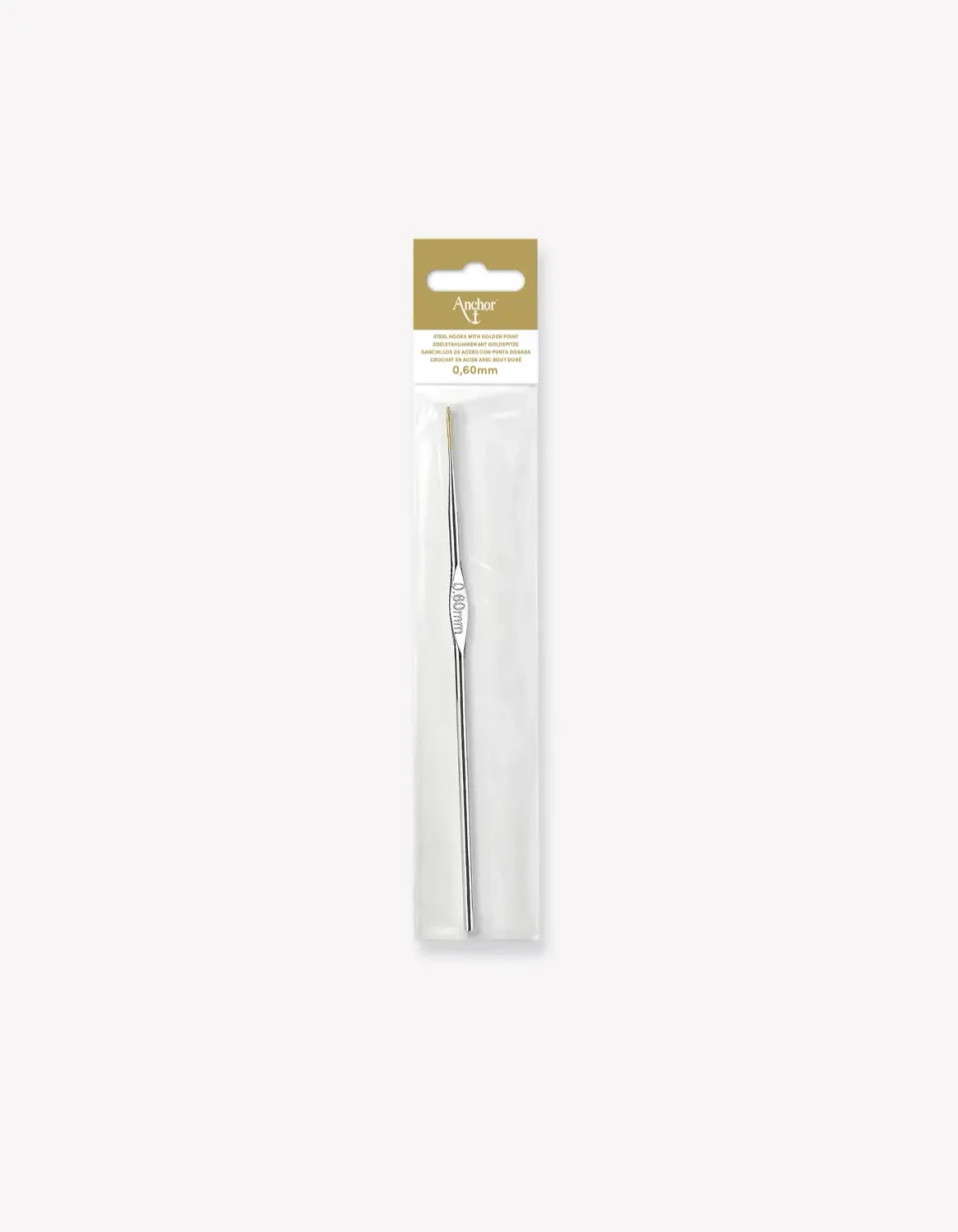 Anchor Steel Häkelnadel Stahl fein mit Goldspitze