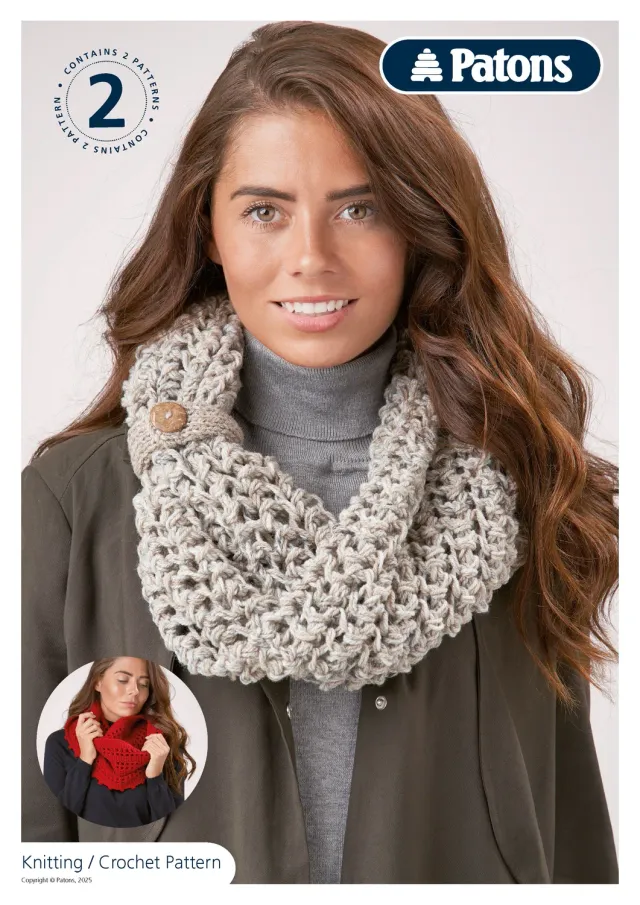 Anchor Patons Wool Blend Aran Schals Strickanleitung