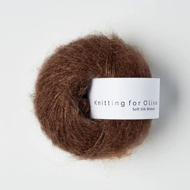 Knitting for Olive Soft Silk Mohair Dark Cognac Garn 25g Kidmohair