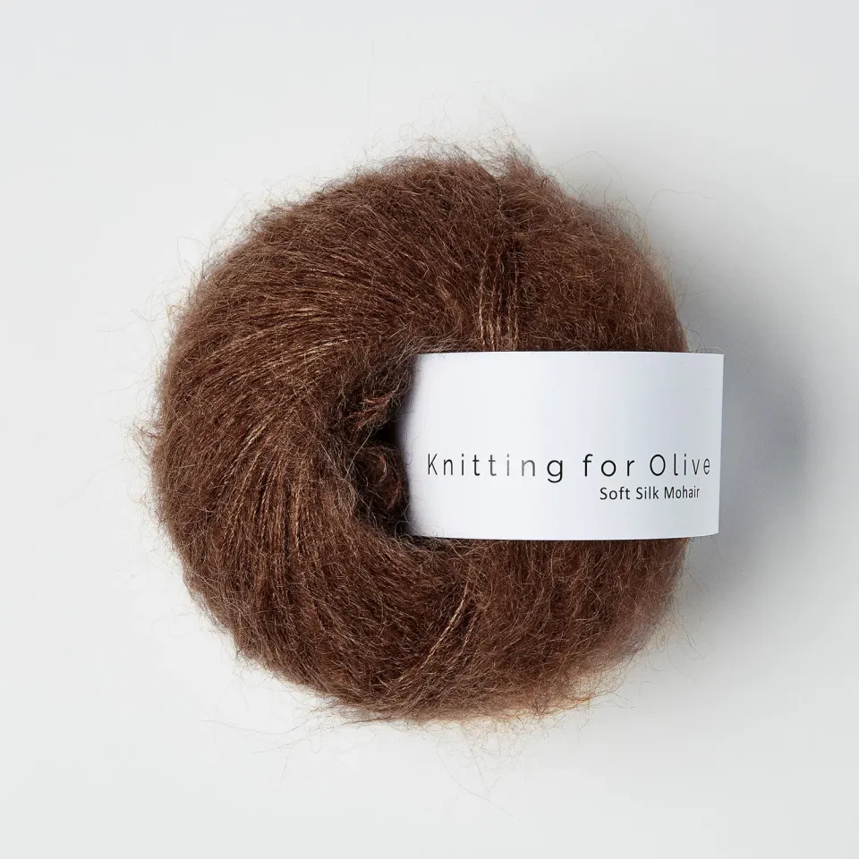 Knitting for Olive Soft Silk Mohair Dark Cognac Garn 25g Kidmohair