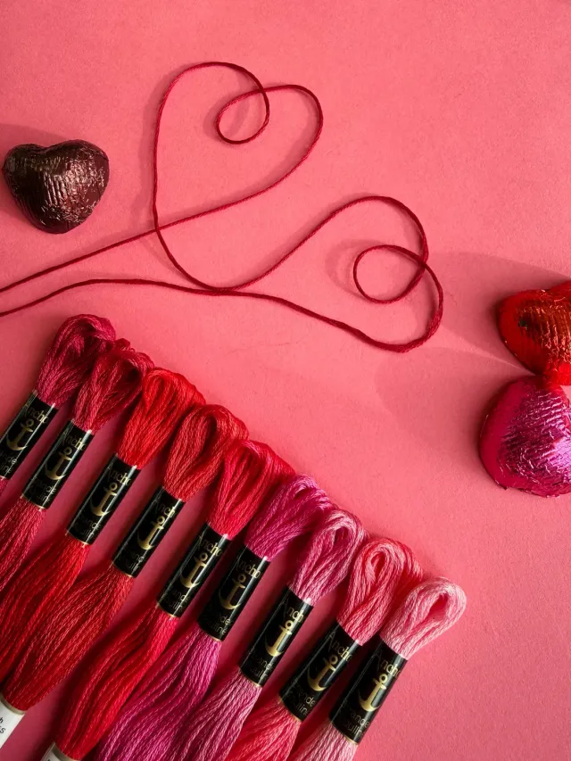 Anchor Valentines Palette Stickgarn 10 Stränge Rosa Rot
