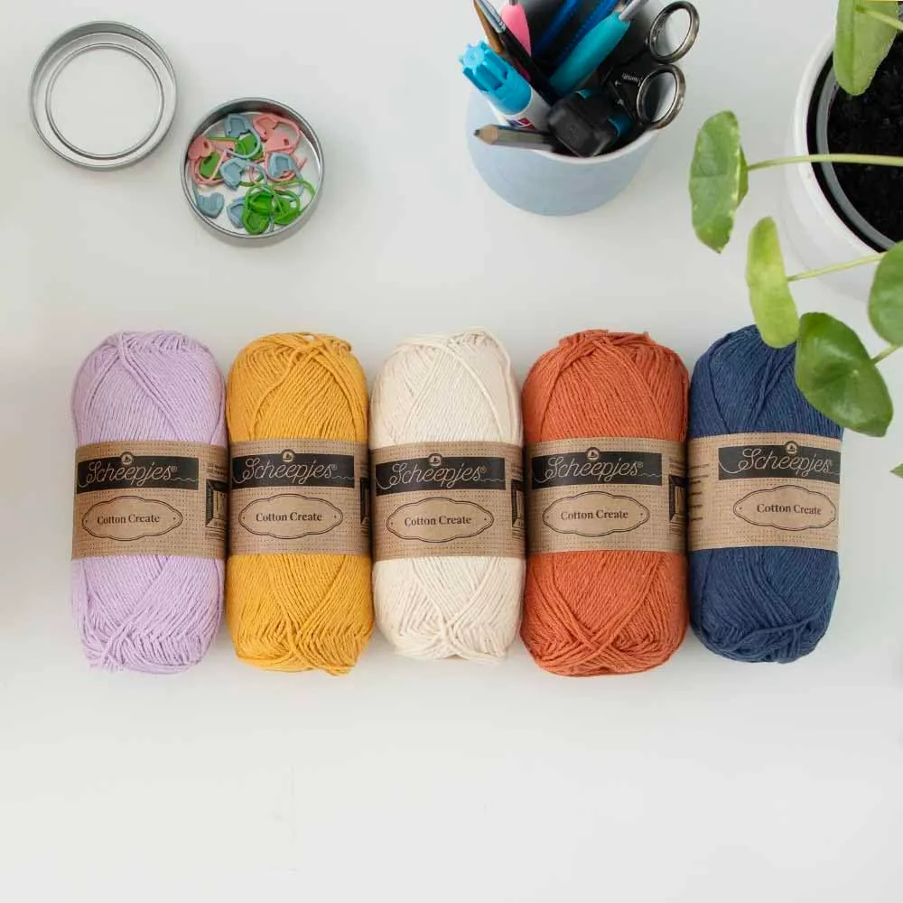Scheepjes Cotton Create 551 Cut Garn 50g Gelb Baumwolle