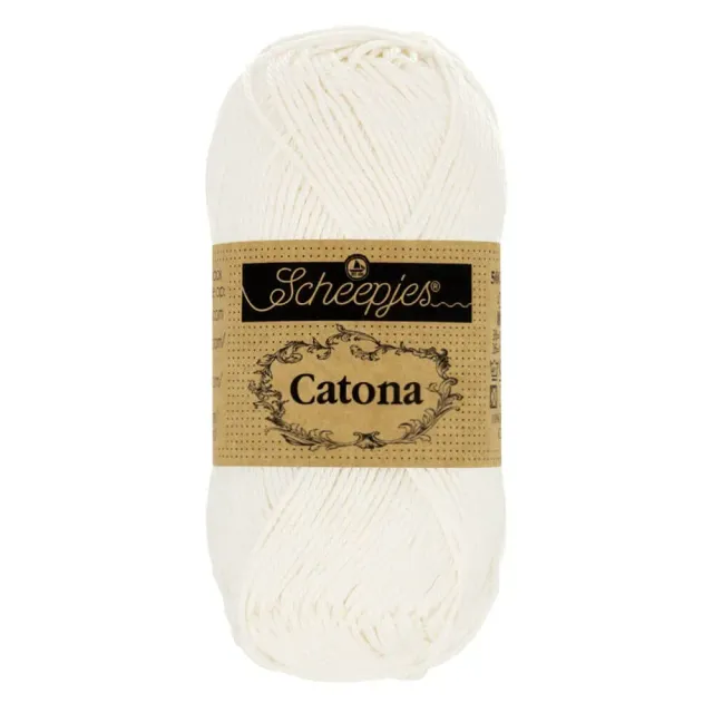 Scheepjes Catona 105 Braut Weiß Baumwollgarn 25g weiß