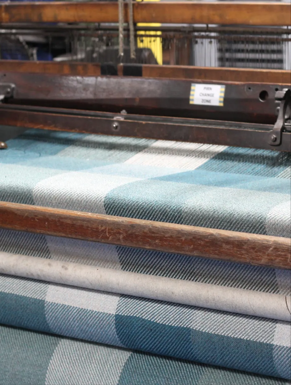 John Arbon Appledore Heirloom Decke Wolle Blau 100% Devon