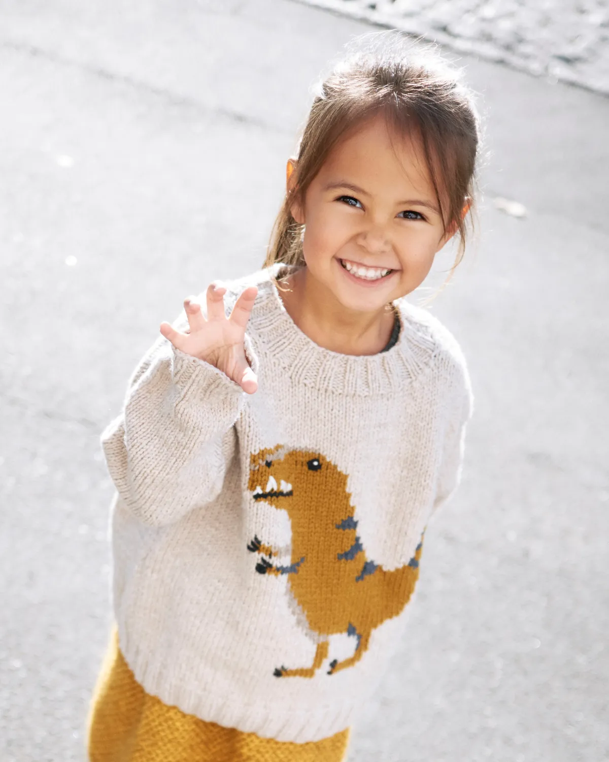 Knitting for Olive Dinosaur Sweater Strickanleitung 1-10J Dino