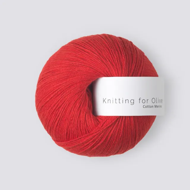 Knitting for Olive Cotton Merino Garn Red Currant 50g Baumwollmix