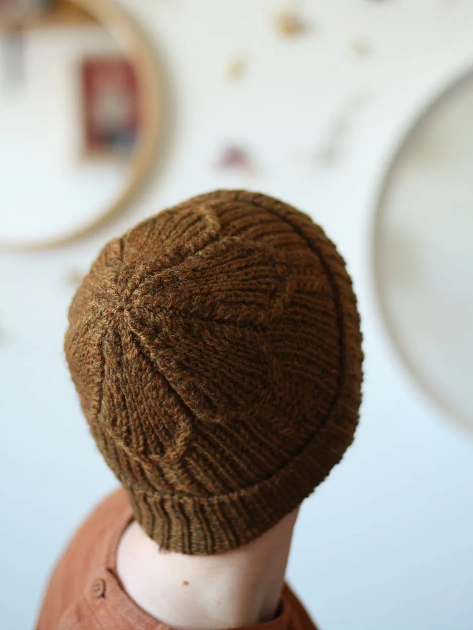 John Arbon Grass Whispers Beanie Strickkit Russet 1-2 mit Zopf