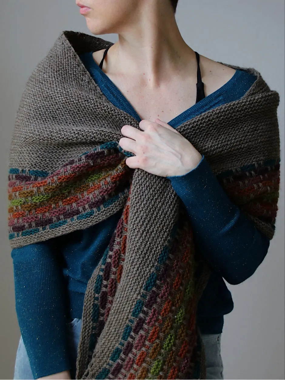 John Arbon Harvest Hues Wonderwall Shawl Strickkit Original