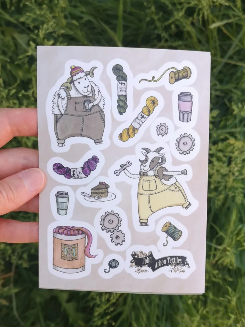 John Arbon Sheepy Stickers Schaf-Sticker 3 Bögen bunt