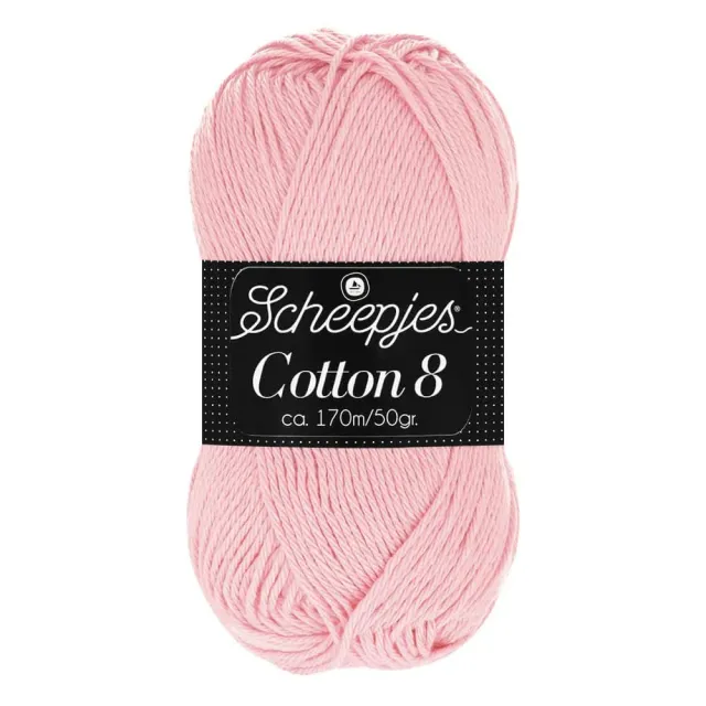 Scheepjes Cotton 8 Garn 649 Rosa 50g 170m Baumwolle