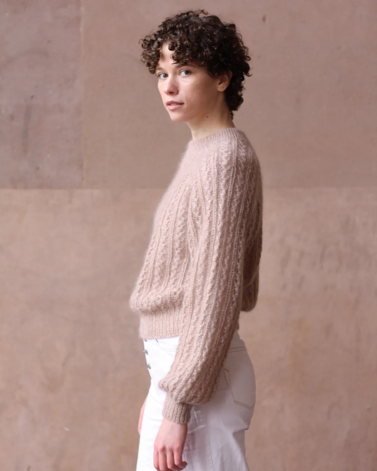 Knitting for Olive Waffle Sweater Strickanleitung Deutsch Mohair