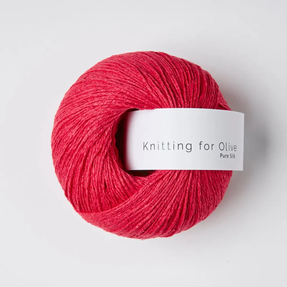 Knitting for Olive Pure Silk Seidengarn Pink Daisies 50g glatt