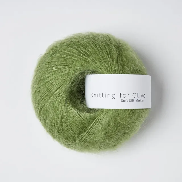 Knitting for Olive Soft Silk Mohair Wolle Pea Shoots 25g hellgrün