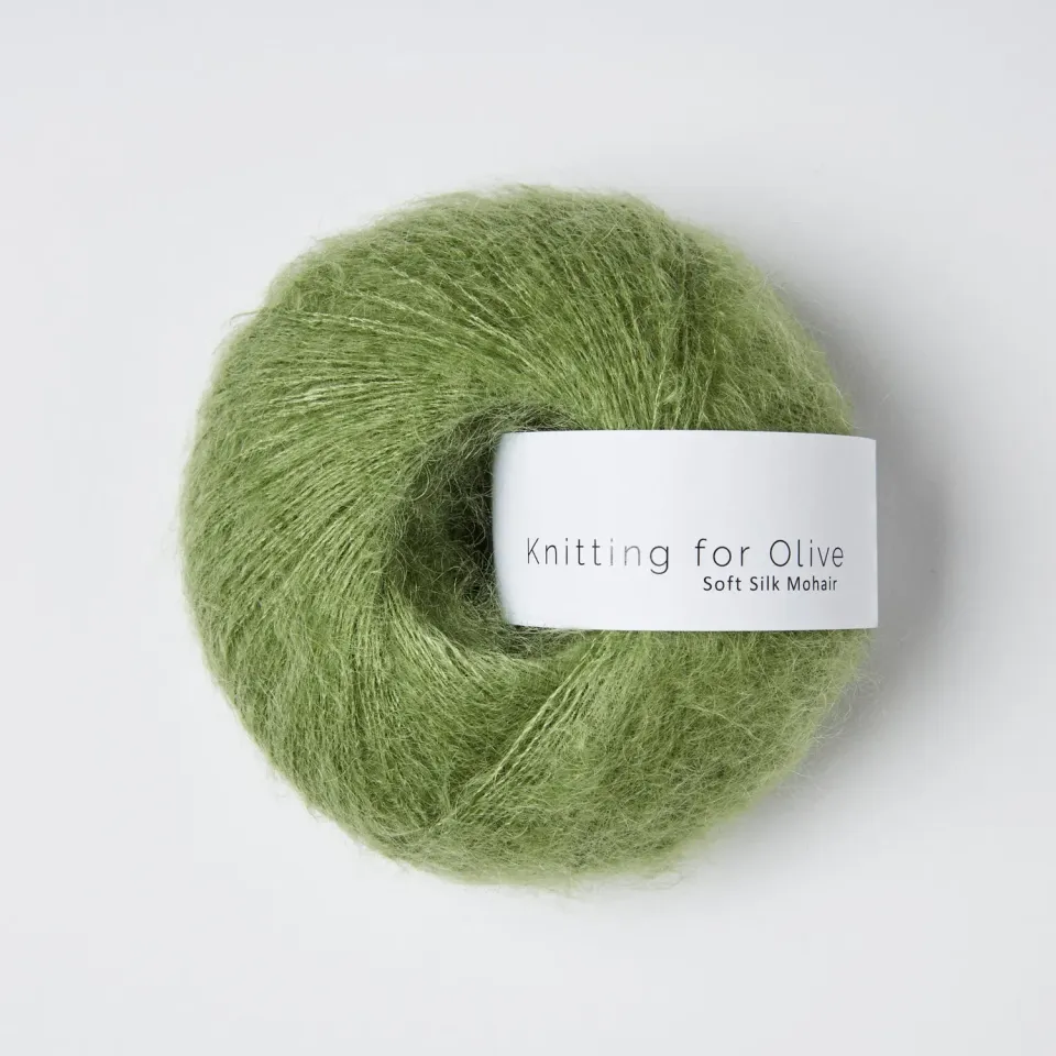 Knitting for Olive Soft Silk Mohair Wolle Pea Shoots 25g hellgrün