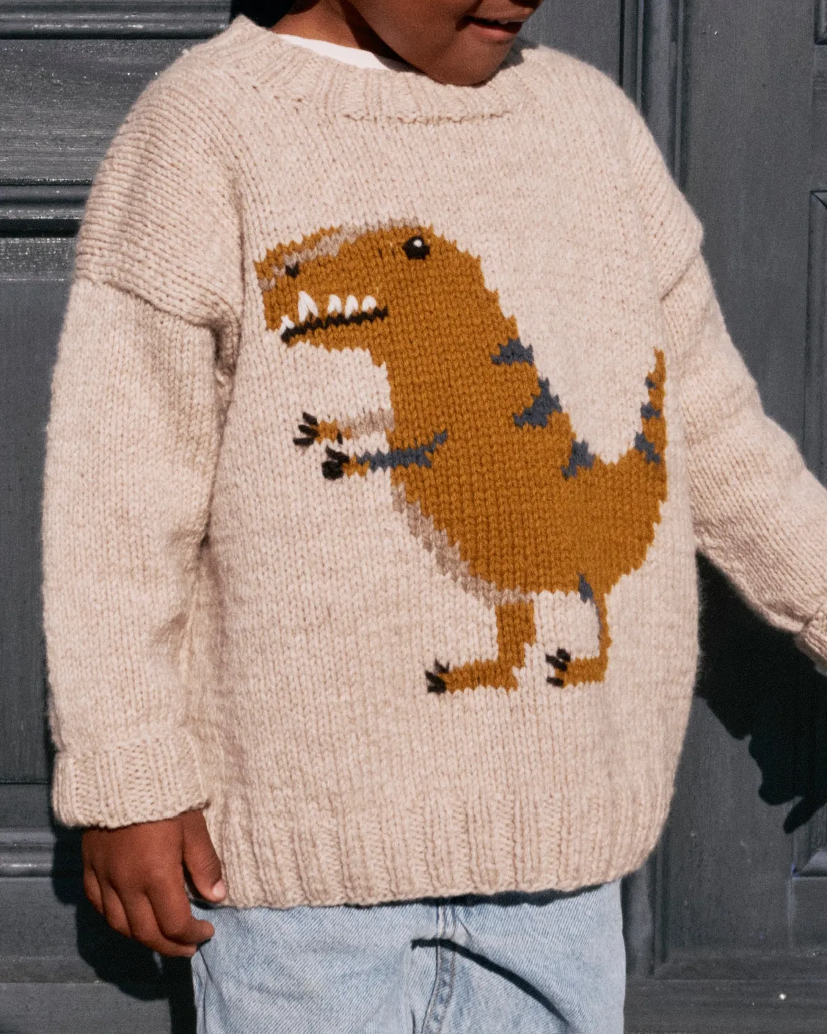 Knitting for Olive Dinosaur Sweater Strickanleitung 1-10J Dino
