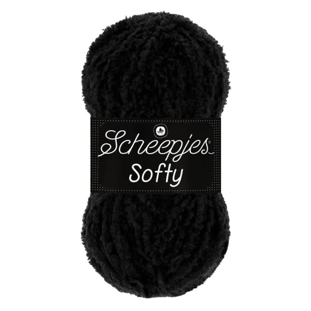 Scheepjes Softy 478 Schwarz Flauschgarn 1x50g Polyester
