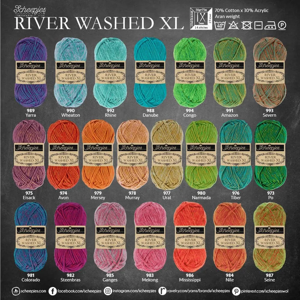 Scheepjes River Washed XL 989 Yarra Garn 1x50g Baumwollmix