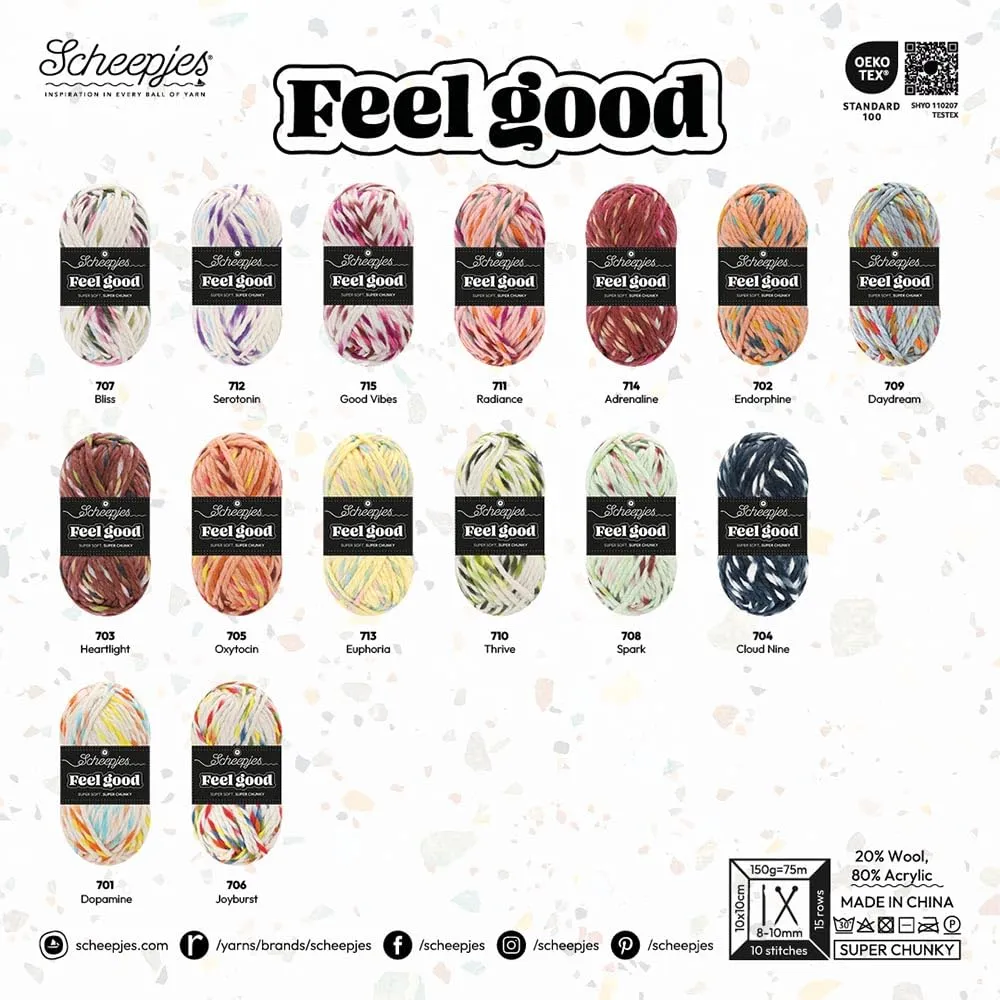 Scheepjes Feel Good 712 Serotonin Garn 150g Bunt