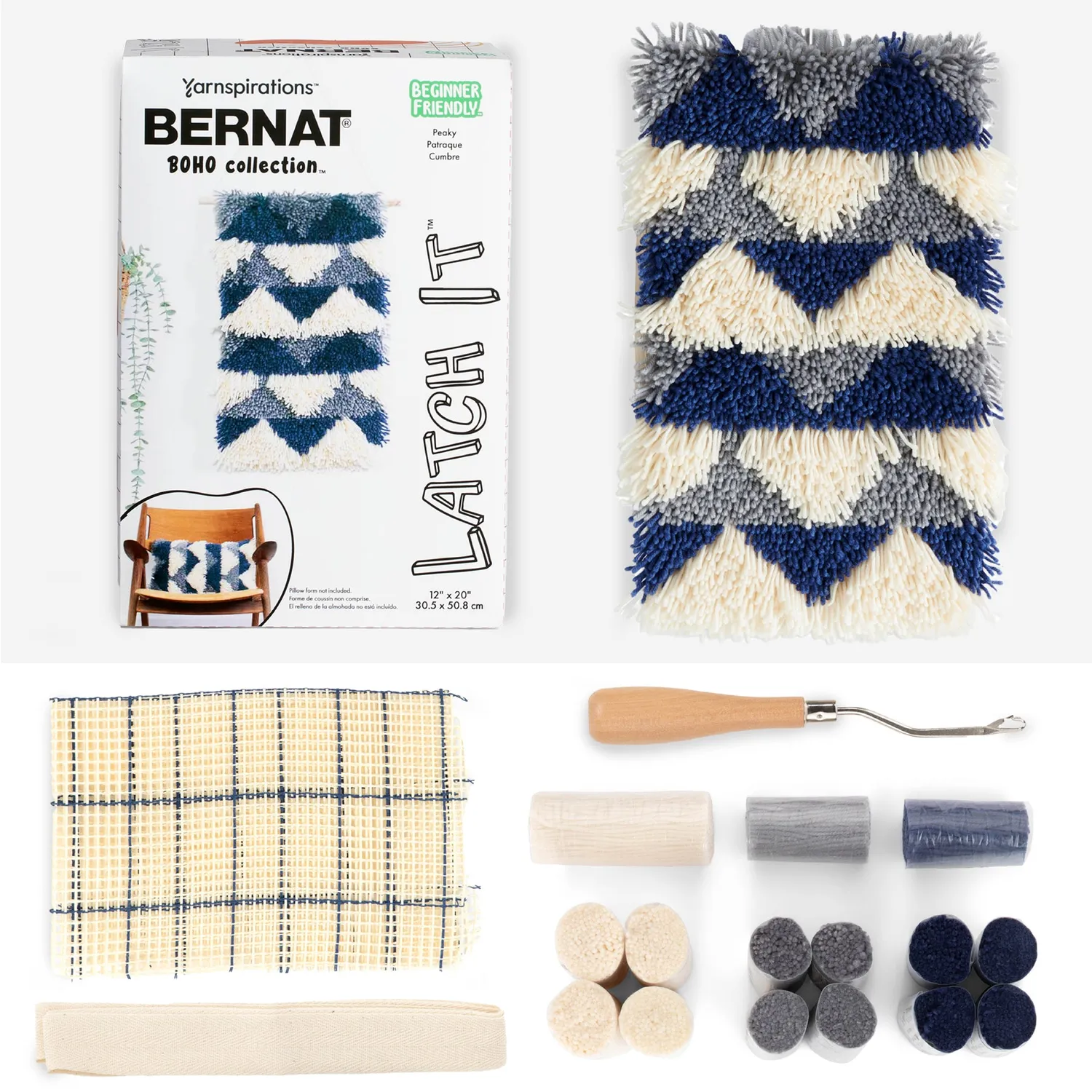 Bernat Latch It Kit Boho Knüpfset Teppichbild