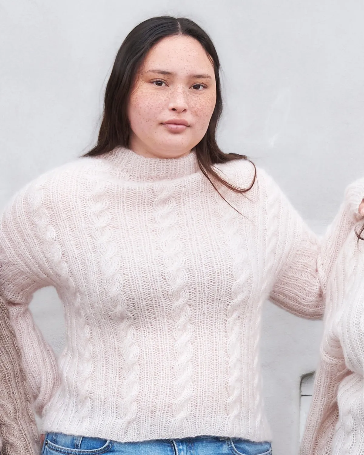 Knitting for Olive Ribbed Cable Sweater Strickanleitung Pullover