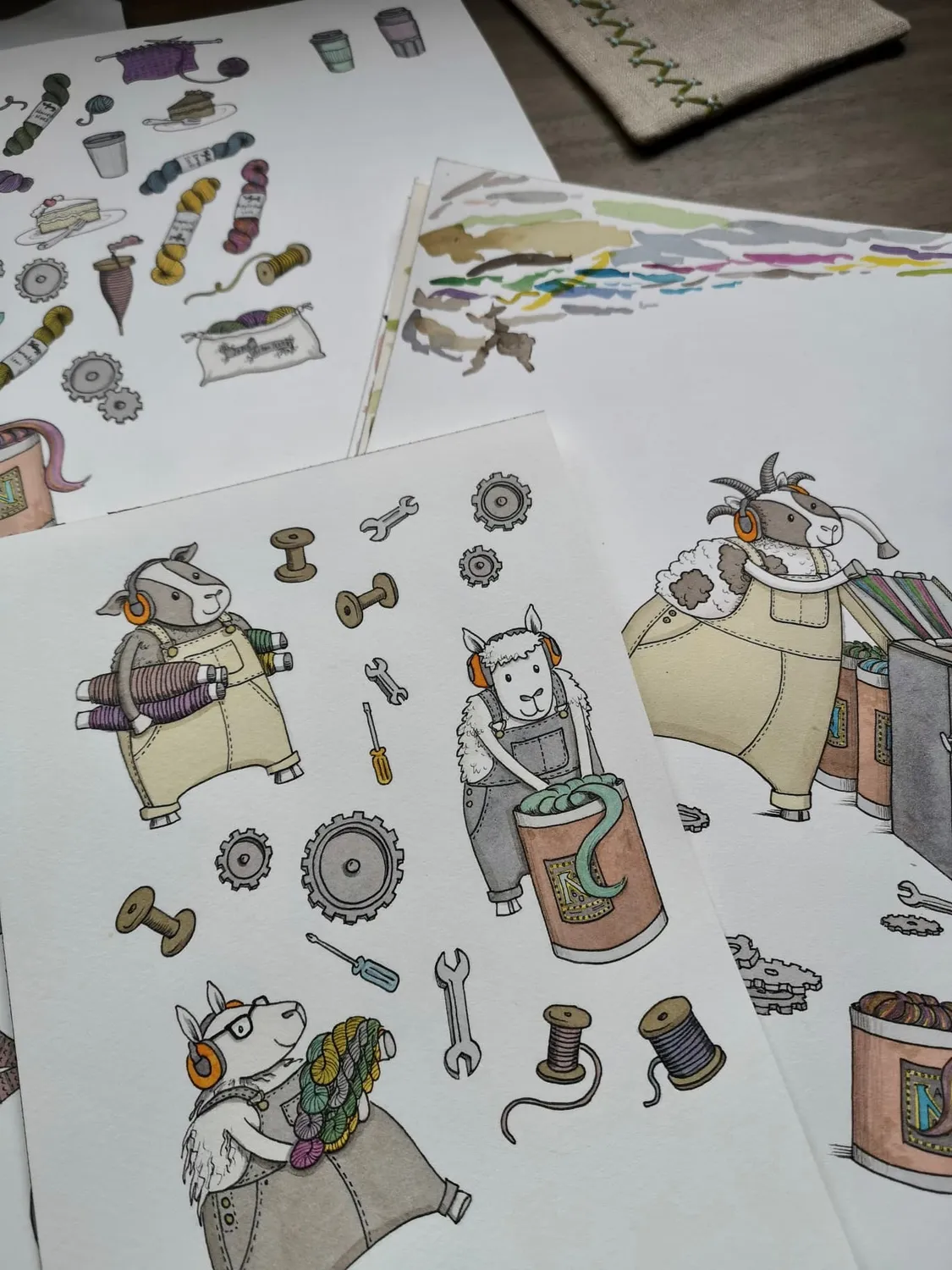 John Arbon Sheepy Stickers Schaf-Sticker 3 Bögen bunt