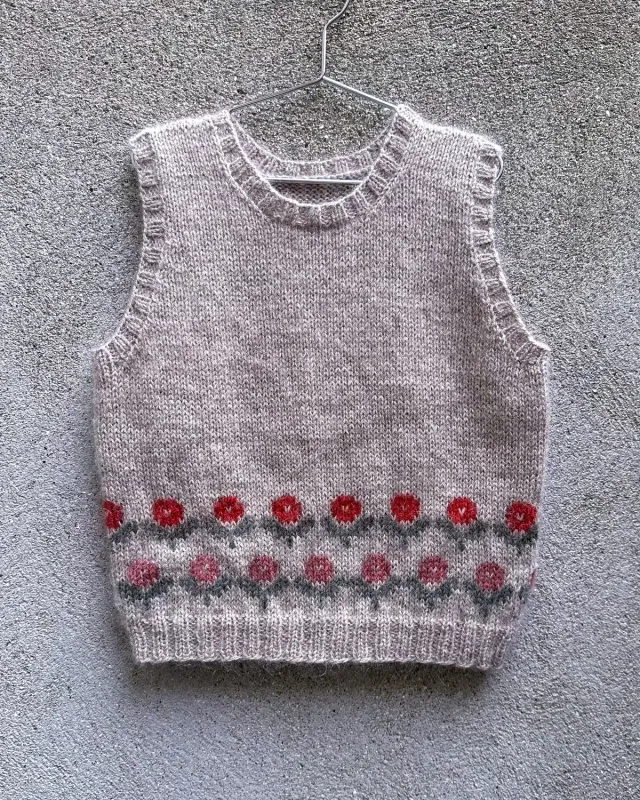 Knitting for Olive Anemone Vest Strickanleitung Deutsch Blumen