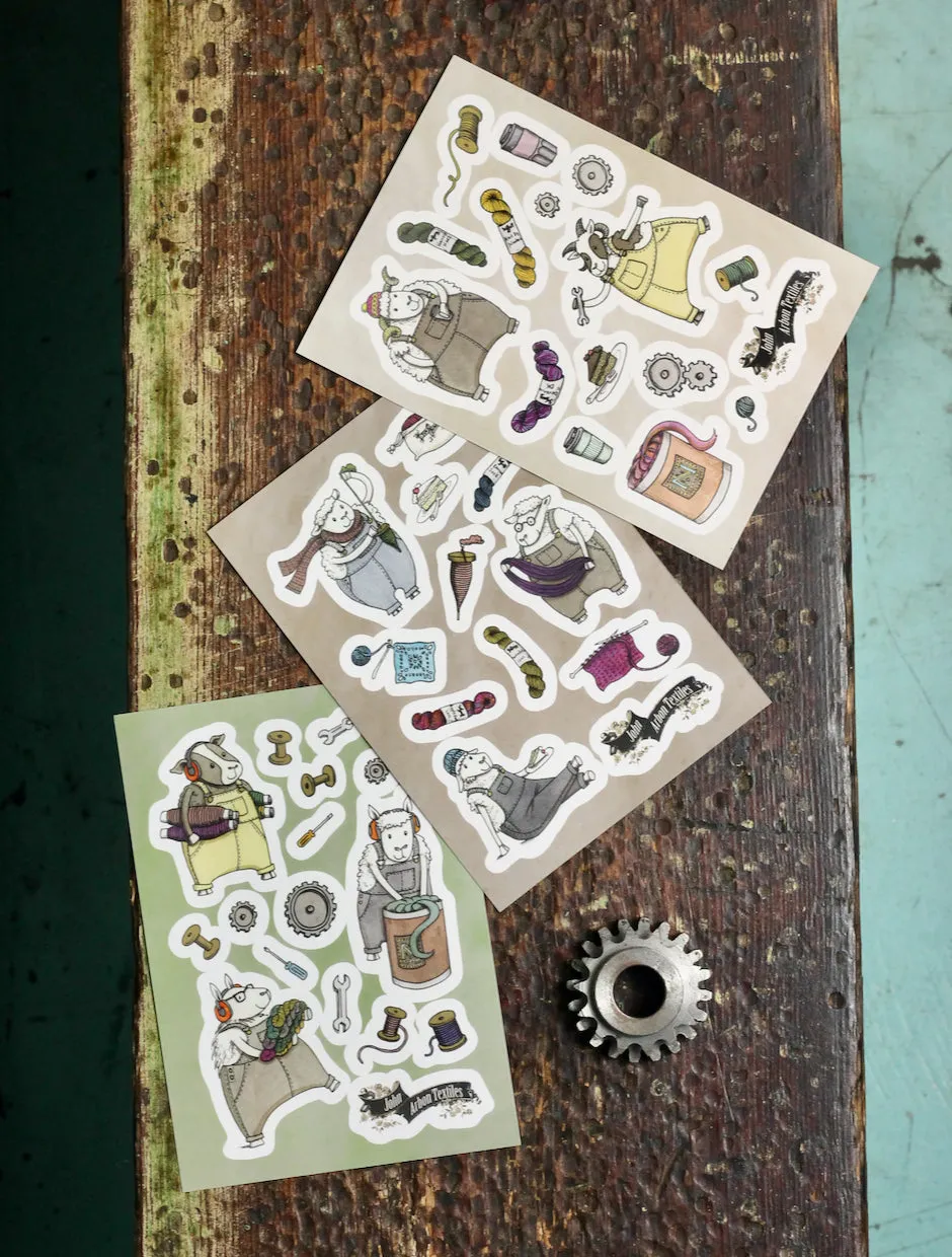 John Arbon Sheepy Stickers Schaf-Sticker 3 Bögen bunt