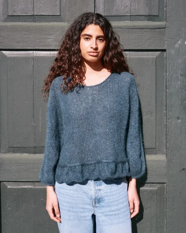 Knitting for Olive Poppy Sweater Strickanleitung Damen Rüsche