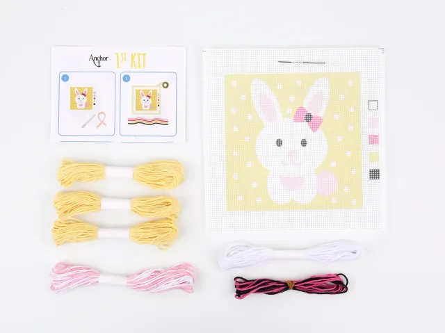 Anchor 1st Kit Beautiful Bunny Stickset Hase 15x15 cm