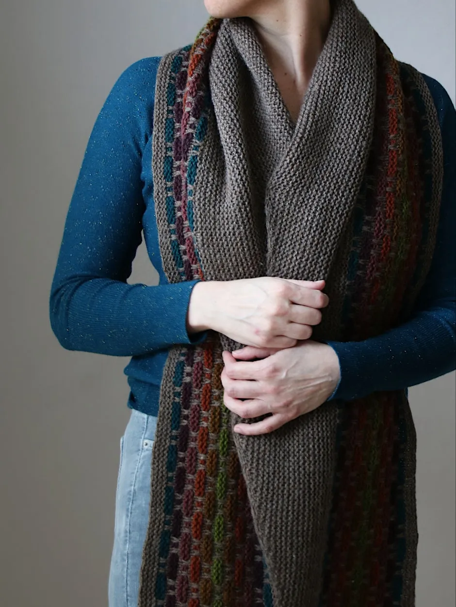 John Arbon Harvest Hues Wonderwall Shawl Strickkit Original