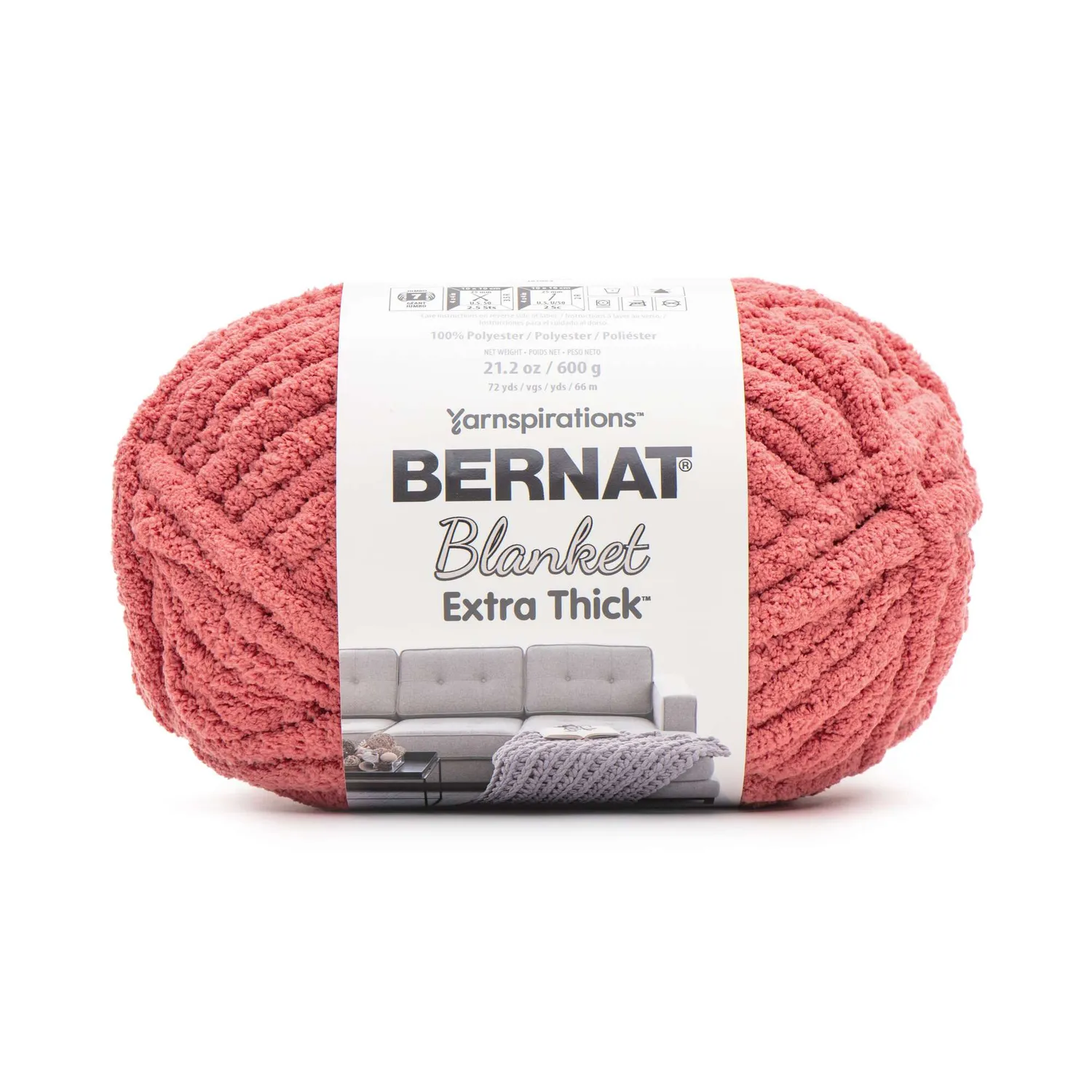 Bernat Blanket Extra Thick Chenillegarn 600g uni