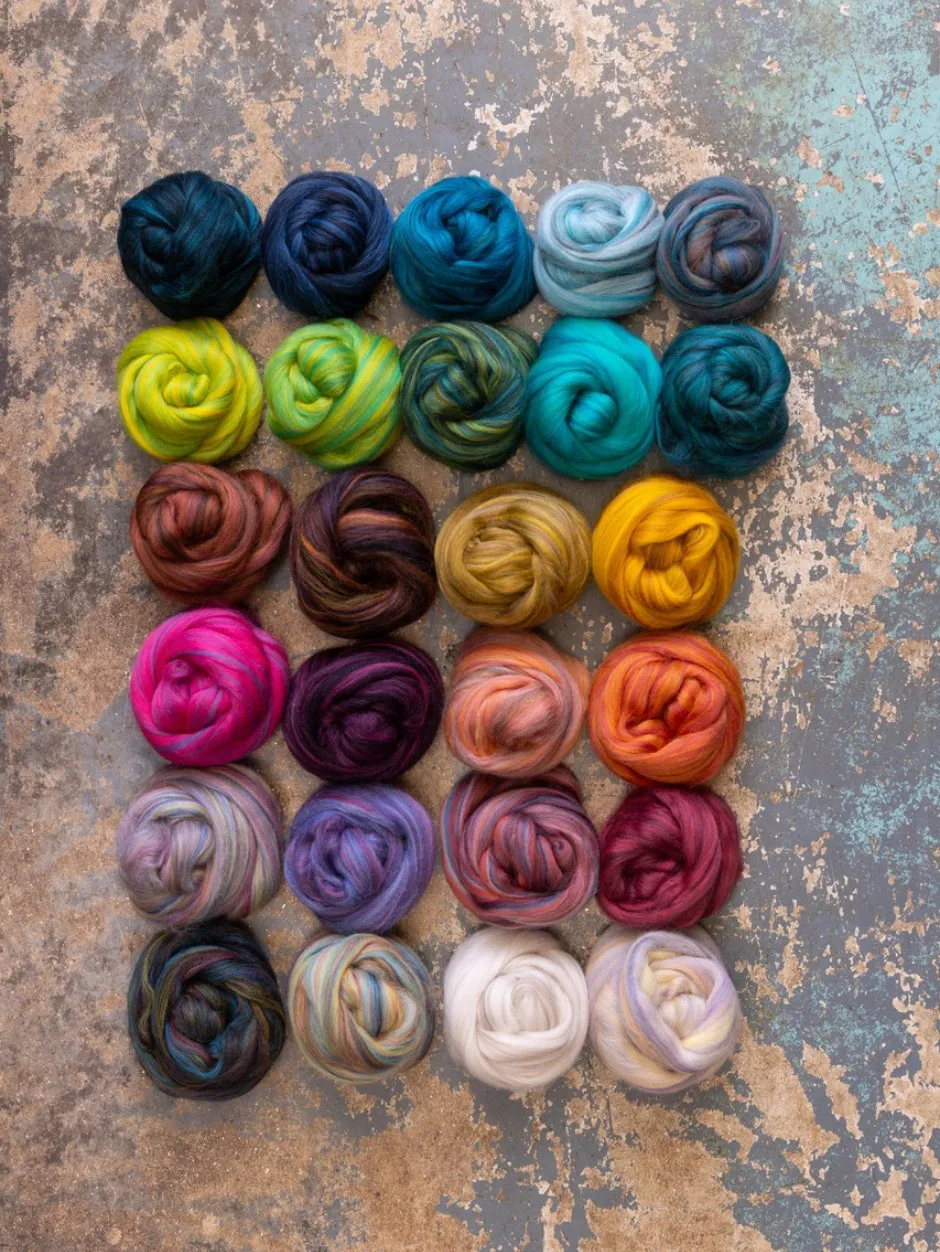 John Arbon Yarnadelic Kammzug Corriedale 100g Bunt