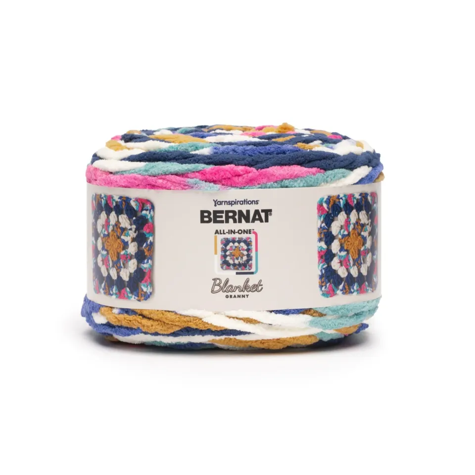 Bernat All In One Blanket Granny Chenillegarn Farbwechsel