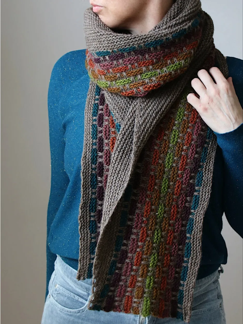 John Arbon Harvest Hues Wonderwall Shawl Strickkit Original