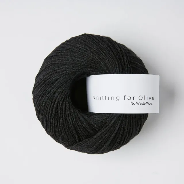 Knitting for Olive No Waste Wool Licorice Wolle 50g schwarz