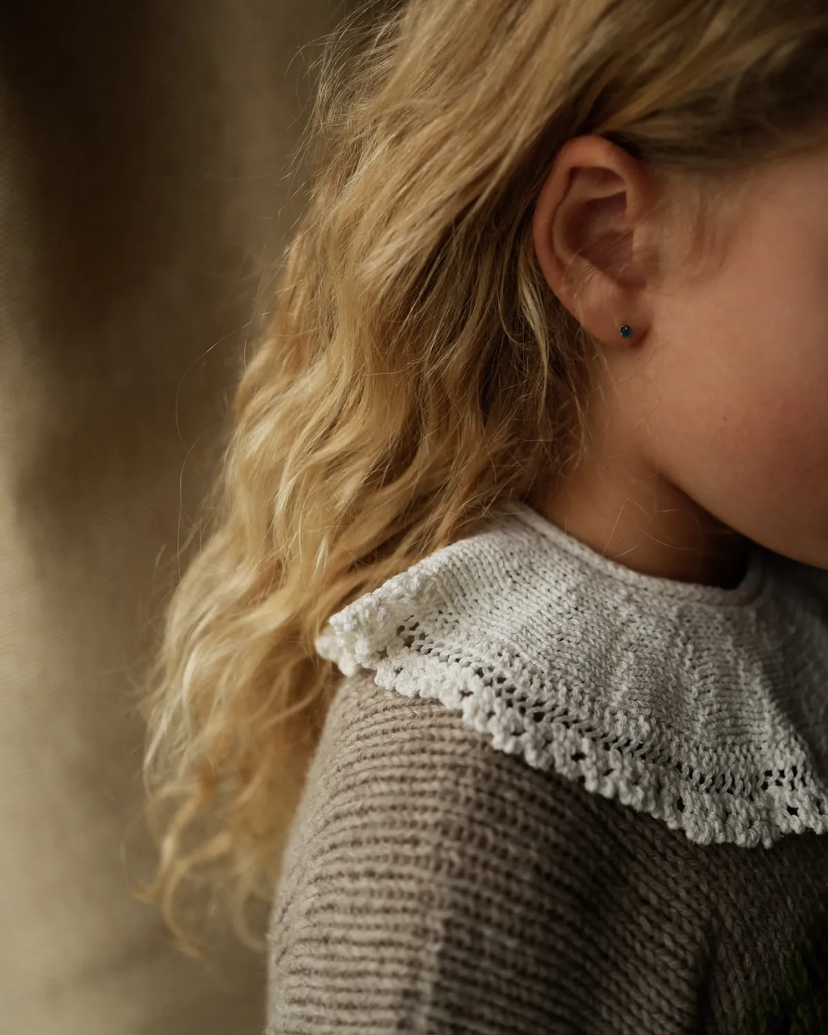 Knitting for Olive Agnes Collar Strickanleitung Kragen Deutsch Lochmuster