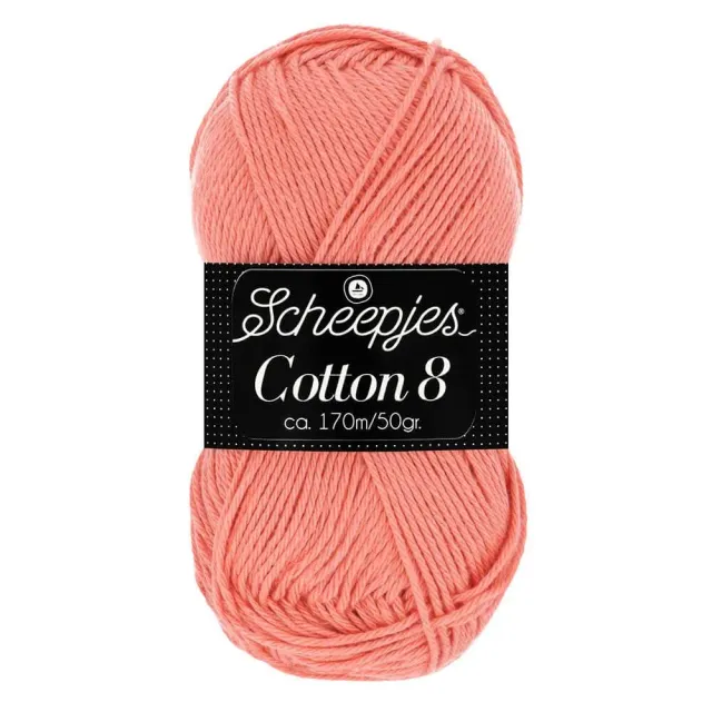 Scheepjes Cotton 8 Baumwollgarn 50g 170m lachs Nadel 3mm