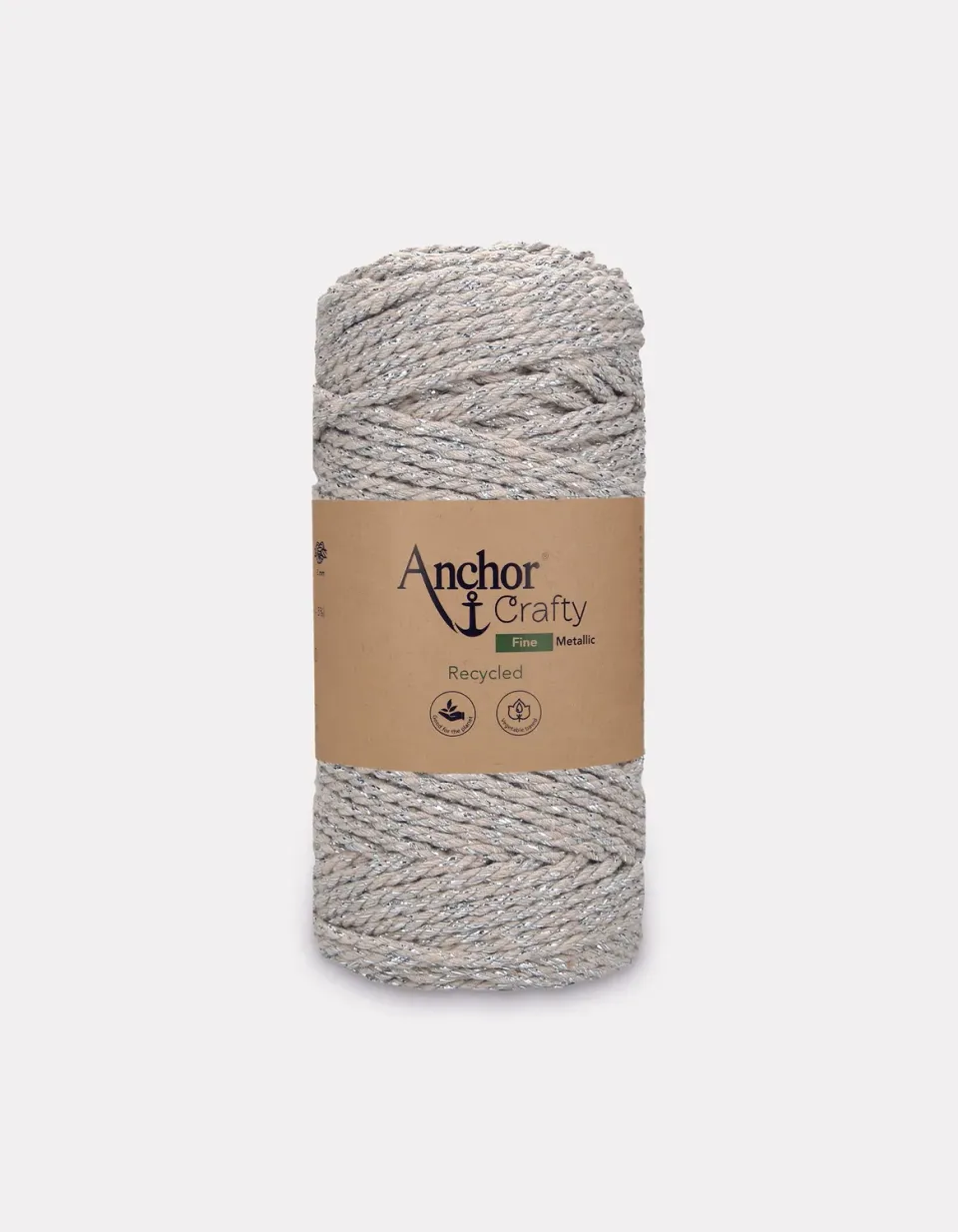 Anchor Crafty Fine Metallic Makrameegarn 250g Glitzer