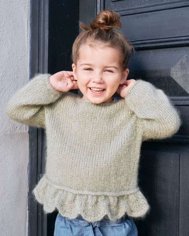 Knitting for Olive Poppy Sweater Strickanleitung Kinder Rüsche