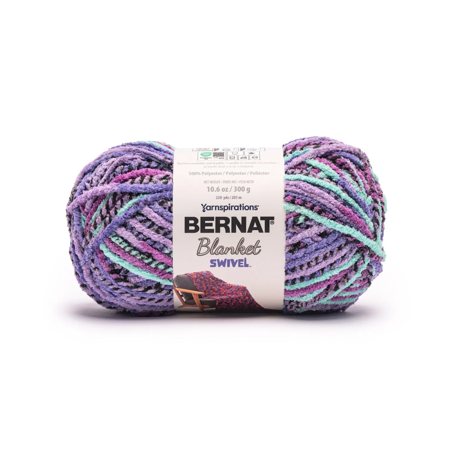 Bernat Blanket Swivel Chenillegarn 300g Schwarz-Effekt