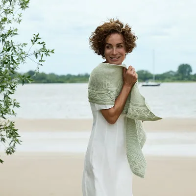 Rosy Green Wool Leaflight Strickanleitung Tuch Lochmuster