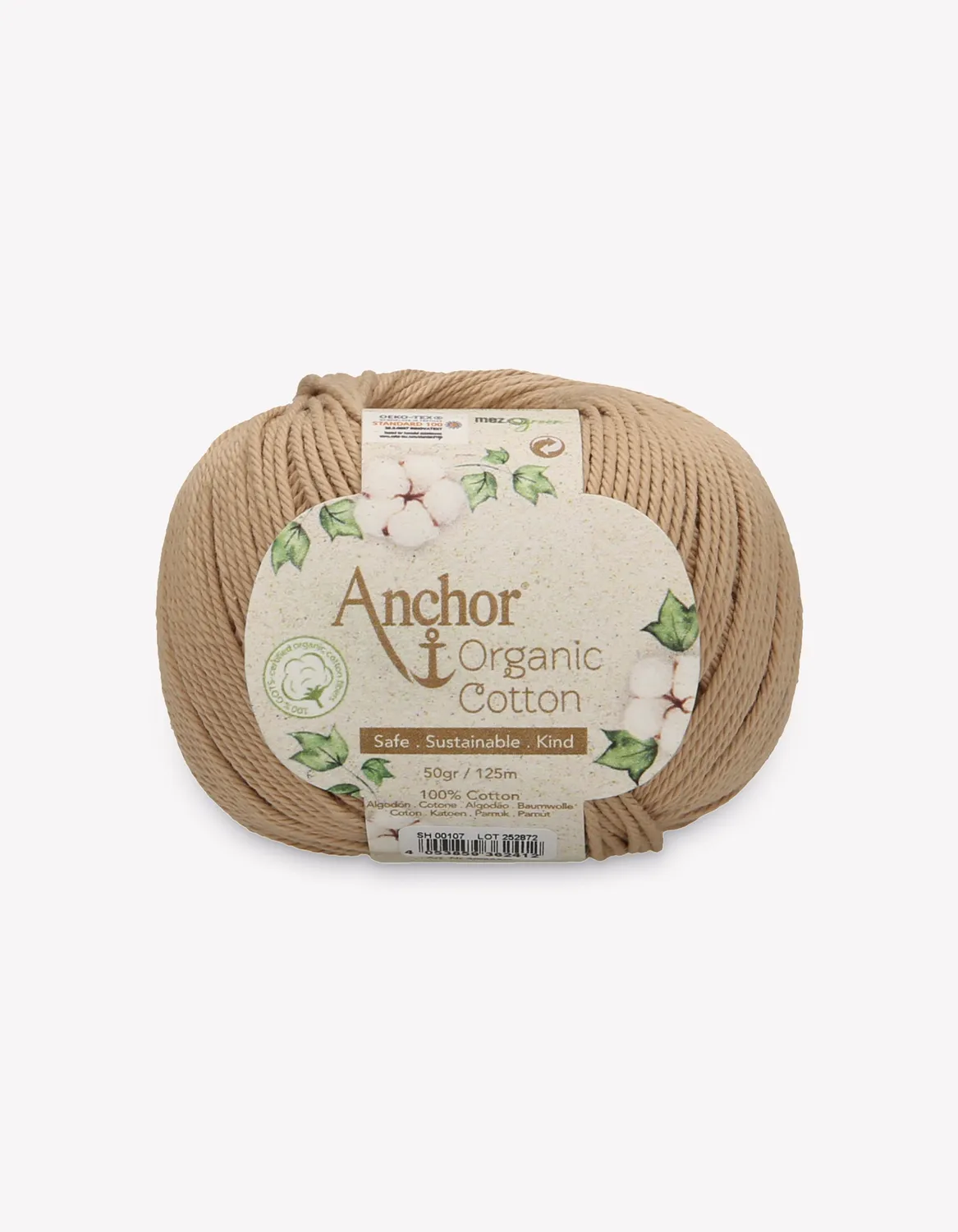 Anchor Organic Cotton Baumwollgarn 50g matt natur