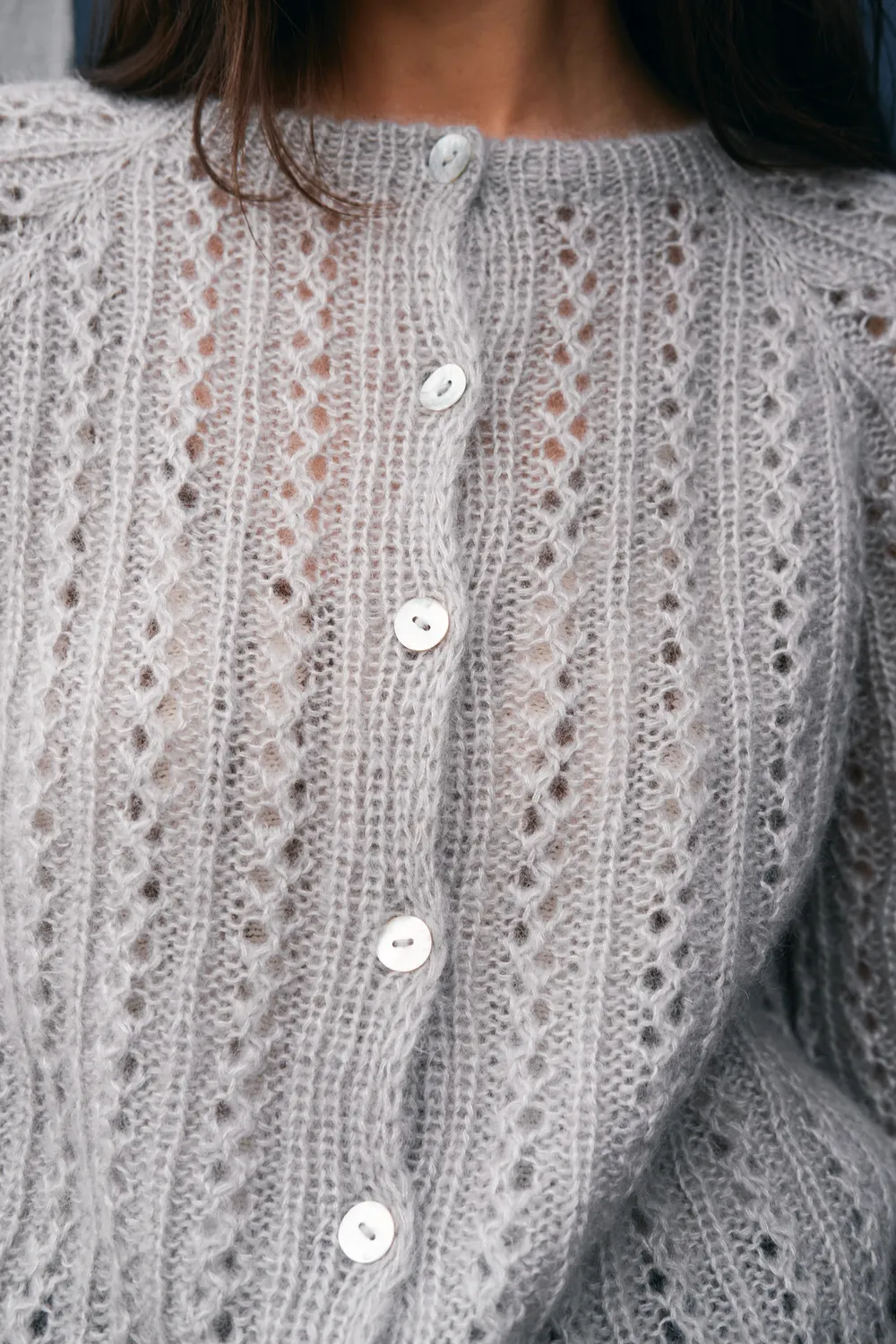 Knitting for Olive Waffle Cardigan Strickanleitung Deutsch Lochmuster