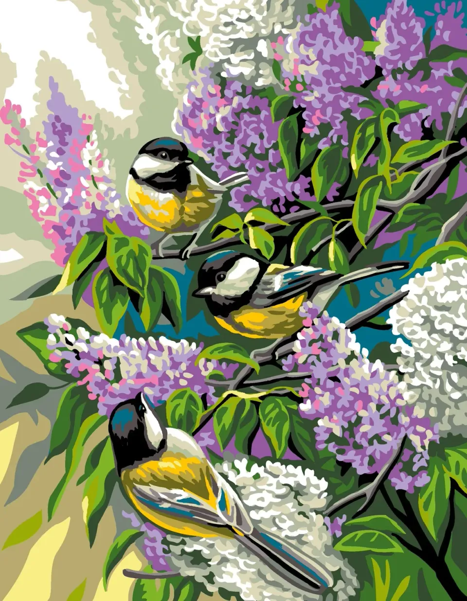 Anchor Royal Paris Chickadees Gobelinbild 47x37 cm