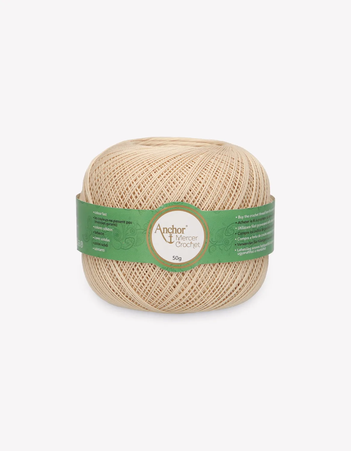 Anchor Mercer Crochet Häkelgarn Stärke 80 20g weiß
